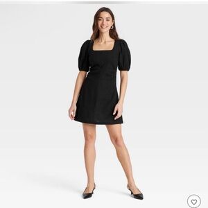 NWT A new day Black Puff Sleeve Dress